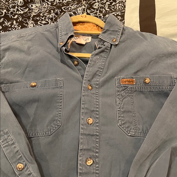Carhartt Men's Casual Blue Button Down Shirt, nice, size small - Picture 5 of 6